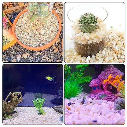 CJGQ 2.4lb Aquarium Gravel for Plants,1/5 Inch Natural Decorative River Rocks for Succulent and Cactus Landscaping, Natural Small Rocks for Fish Tanks, Vases & Terrariums