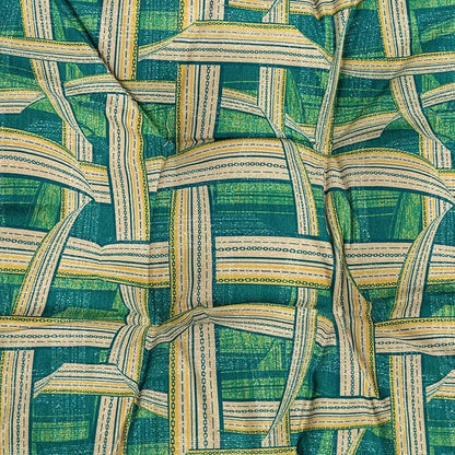 2-Pack Outdoor/Indoor Wicker Patio Seat Cushion Pad with Ties - Dining Chair Cushion, 17" x 17" (Green Plaid)