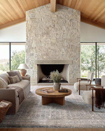 Loloi Amber Lewis Alie Collection ALE-04 Sky/Stone 2'-7'' x 7'-9'', .13'' Pile Height, Runner Rug
