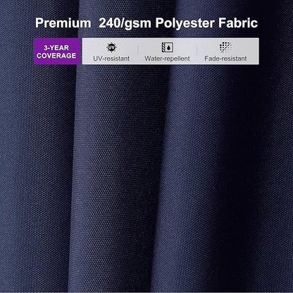 PURPLE LEAF 10' × 10' Patio Cantilever Umbrella Outdoor Square Adjustable Offset Umbrellas with 360-degree Rotation and 8 Heavy Duty Metal Ribs for Garden Deck Pool Navy Blue