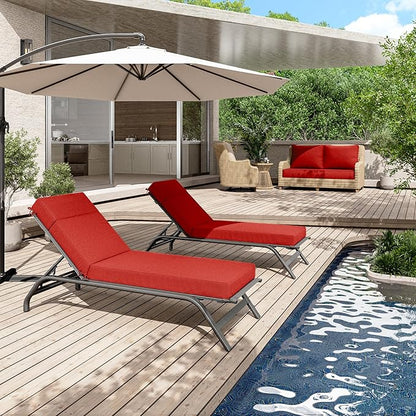 Chaise Lounge Cushions Outdoor, 72" L X 21" W X 4" D Lounge Chair Cushions for Outdoor Furniture, High-Density Foam Outdoor Chaise Cushion-Waterproof Fade-Resistant ThickPatio lounge chair cushion