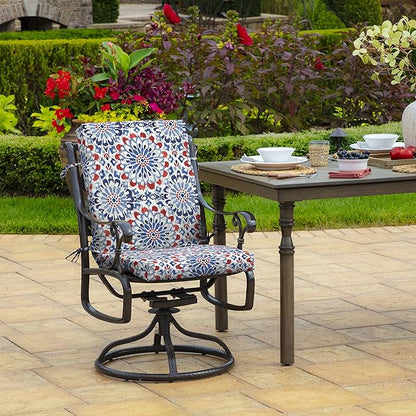 Arden 2-Pack Outdoor Patio Dining Chair Cushion, 20x44, Rain-Proof Seat Pad, Fade-Resistant Outdoor Cushion Clark Blue