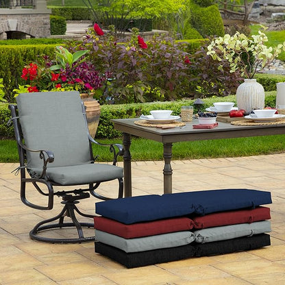 Arden 2-Pack Outdoor Patio Dining Chair Cushion, 20x44, Rain-Proof Seat Pad, Fade-Resistant Outdoor Cushion Stone Grey Leala