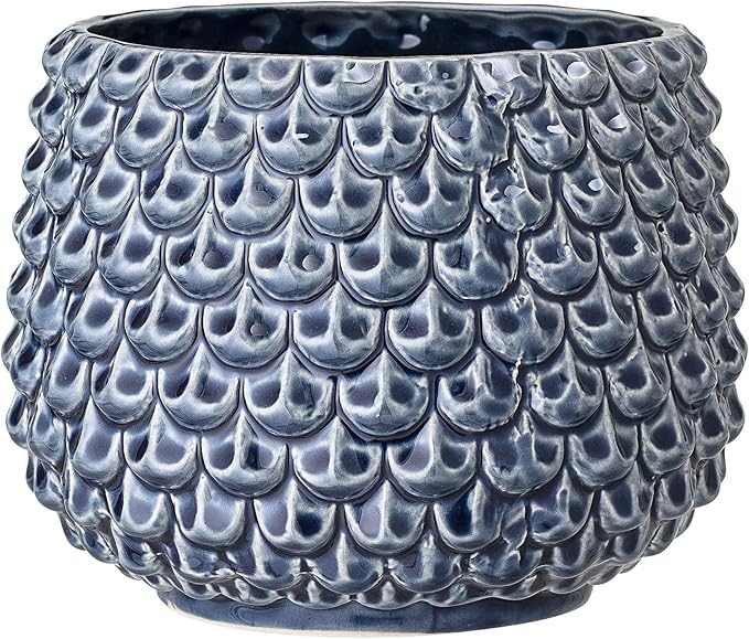 Bloomingville Stoneware Flower Pot Pinecone, Planter, 6,5'', Petrol