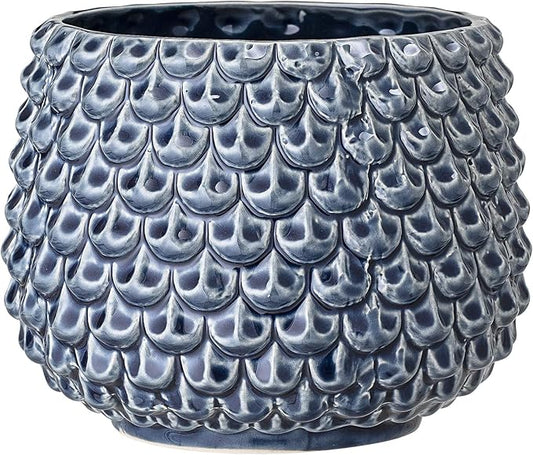 Bloomingville Stoneware Flower Pot Pinecone, Planter, 6,5'', Petrol