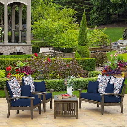 Arden Outdoor Toss Pillow, 2 Pack, 16 x 16, Rain-Proof, Fade Resistant Sapphire Blue Leala