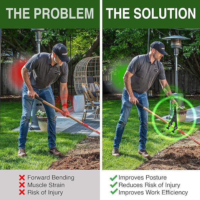 Universal Handle Attachment for Weedeater, String Trimmer, Shovel, Rake & More | Versatile Ergonomic Back Saving Attachment for All Gardening Tools | Made in the USA
