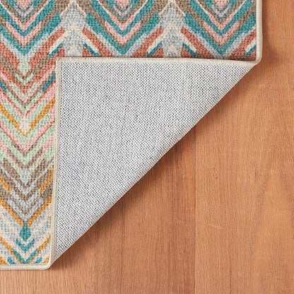 Dash & Albert Seneca Stone Machine Washable Rug, 5 X 8 Feet, Multi Graphic Pattern