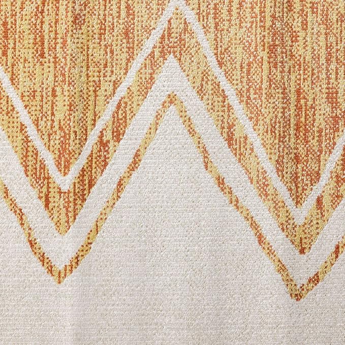 Home Dynamix Nicole Miller New York Patio Sofia Leon Indoor/Outdoor Area Rug, 5'2"x7'2", Ivory/Mustard