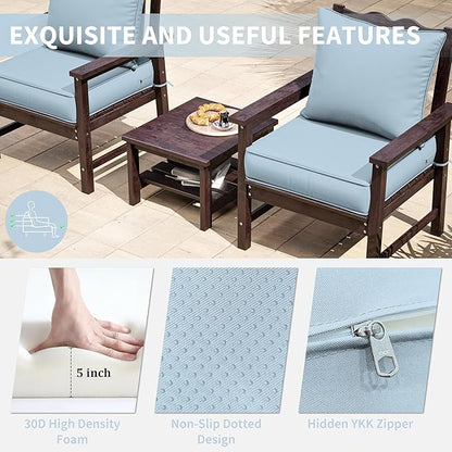 Premium Outdoor Seat Cushion Chair Cushions for Patio Furniture 24 L X 24 W X 5 H Waterproof & Fade Resistant Deep Seat and Backrest Cushion Set with Removable Covers for Chair, Sofa