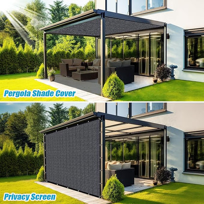 Amagenix 90% Sun Shade Cloth with Grommets, 3' x 16' Pergola Replacement Shade Cover Canopy Privacy Screen for Outdoor Patio Garden, Blue Gray (We Customized)