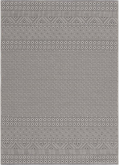 SAFAVIEH Washable Rug Outdoor Courtyard Collection - 5'3" x 7'7", Brown & Grey, Non-Shedding & Easy Cleaning, Ideal for Patio, Backyard, Mudroom (CY6235-07812)