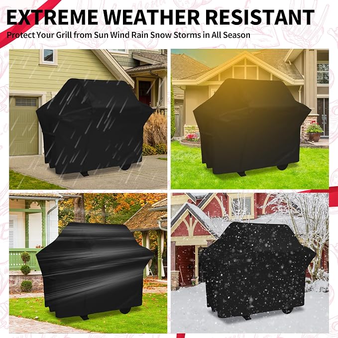 NEXCOVER 72 Inch Grill Cover - 600D Heavy Duty Waterproof and Weather Resistant BBQ Cover for Weber, Char Broil, Nexgrill, Holland - Fade Resistant, Black