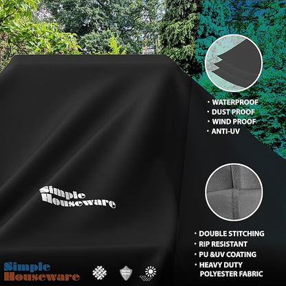 Simple Houseware 64 in. Heavy-Duty BBQ Gas Grill Cover, 600D Polyester Waterproof, Weather-Resistant