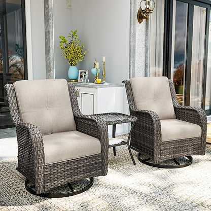 Outdoor Chair Cushions Set for Patio Furniture, 22x25/22x24 Inch, Waterproof & Fade Resistant Patio Chair Cushions, Thick Patio Furniture Cushion for Chair, Sofa, and Couch (Beige, 2 Set)