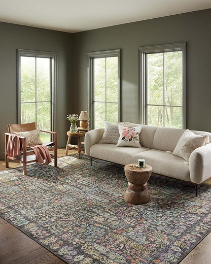 Loloi Rifle Paper Co. Maison Collection MAO-07 Charcoal 2'-0" x 5'-0", .19" Pile Height, Accent Rug