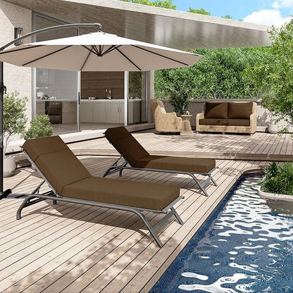 Chaise Lounge Cushions Outdoor, 72" L X 21" W X 4" D Lounge Chair Cushions for Outdoor Furniture, High-Density Foam Outdoor Chaise Cushion-Waterproof Fade-Resistant ThickPatio lounge chair cushion