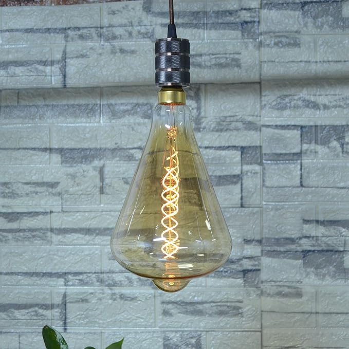 SD LUX Oversized Vintage Giant LED Light Bulb Huge Edison Bulb - Dimmable, 8W 450LM (50W Equi), Warm White 2200K, Medium E26 Base - Perfect for Decorative Pendant Lighting, 1 Pack(ST164)