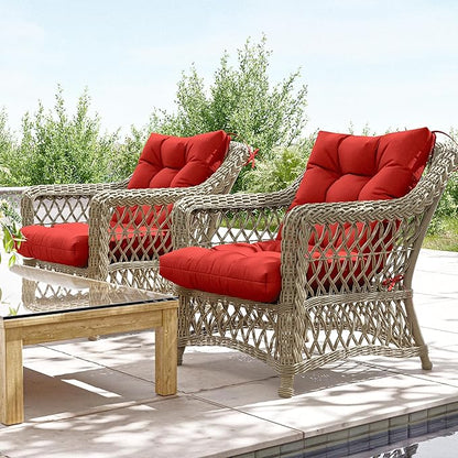Patio Seat&Back Chair Cushions for Outdoor Furniture，Comfortable Cushions for Rocking/Dining/Lawn Chair-Set of 4
