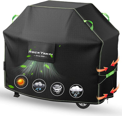 ROCKTAKIN Heavy Duty 65 Inch Grill Cover for Weber Genesis II 4 Burner & LX 400 Series, Waterproof UV & Fade Resistant Windproof Outdoor BBQ Cover with Air Vents for Weber Char-Broil Nexgrill