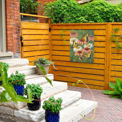Outdoor Canvas Art - Jeff Hoff 'Yellow Tiger Swallowtails' Wall Art for Outdoor Spaces, Patios, or Gardens by Trademark Fine Art