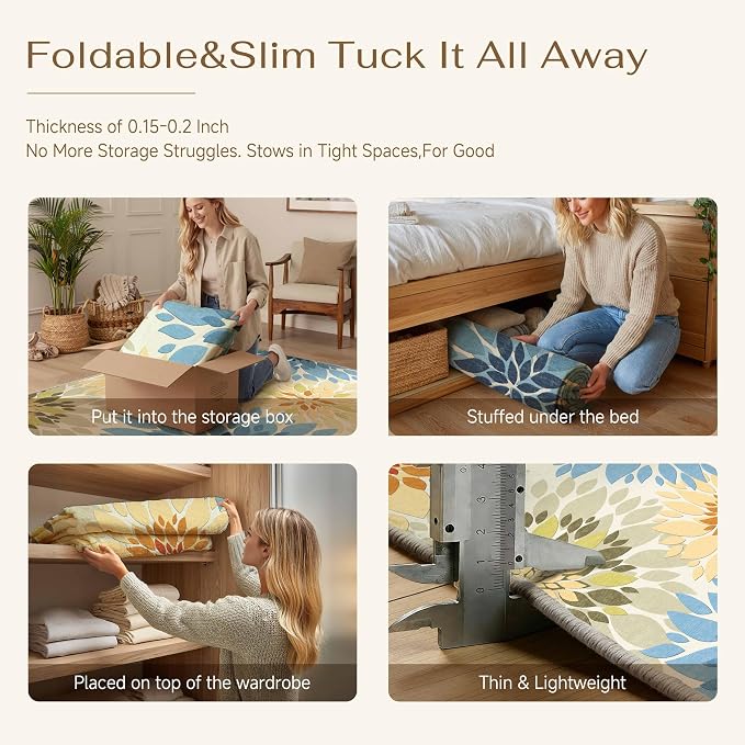 6x9 Indoor Outdoor Area Rug Washable Patio Rug Colorful Non Slip Non Shedding Waterproof Carpet for Living Room Bedroom Porch Backyard Deck Balcony RV Camping Garden Picnic