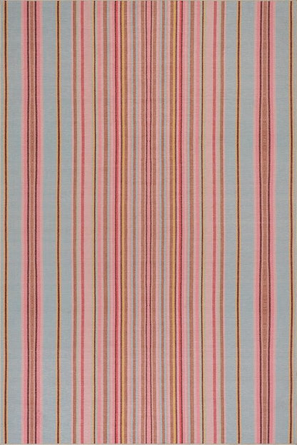 Dash & Albert Jamaica Stripe Multi Machine Washable Rug, 4 X 6 Feet, Blue/White Stripe Pattern