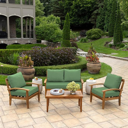 Arden Outdoor Loveseat Cushion Set, 48 x 24, Water Repellent, Fade Resistant, Cushion Set for Couch, Bench, and Swing, Moss Green Leala