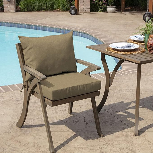 Arden Performance Outdoor Cushion Set, 21 x 21, Patio Cushion, Rain-Proof, Fade Resistant, Tan Hamilton