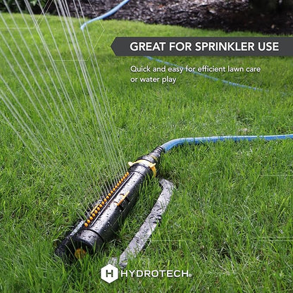 HydroTech FlatJacket 5/8" 25 ft Garden Hose with Patented Force Control Technology- Flexible, Kink-Free, Lightweight Hose for Lawn, Garden, Car Washing, Deck and Patio Cleaning