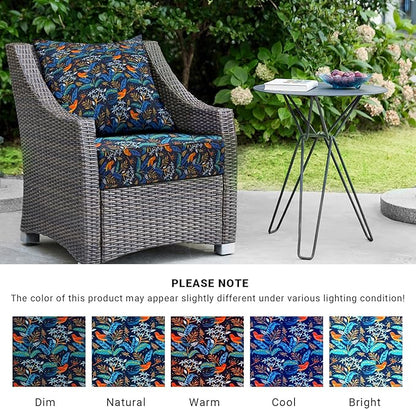 Outdoor Cushions for Patio Furniture,Outdoor Seat Cushion Set 24 x 24 x 4 Inch,Waterproof & Fade Resistant Outdoor Chair Cushions, Patio Chair Cushion, Black Nightingale