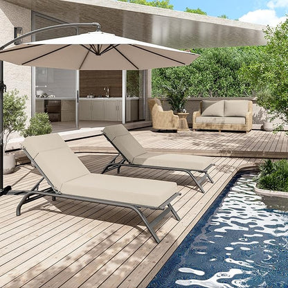 Chaise Lounge Cushions Outdoor, 72" L X 21" W X 4" D Lounge Chair Cushions for Outdoor Furniture, High-Density Foam Outdoor Chaise Cushion-Waterproof Fade-Resistant ThickPatio lounge chair cushion