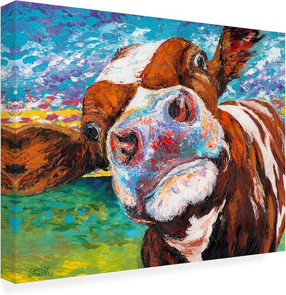 Trademark Fine Art ' Curious Cow I ' Outdoor All-Weather Wall Decor by Carolee Vitaletti 24x32