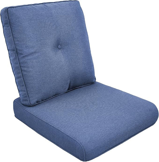 Outdoor Chair Cushions - 22" x 25" x 4" Patio Furniture Cushions with Water Resistant & Removable Cover, 28D High Density Sponge Patio Cushion for Outdoor Furniture Couch Rocker Chair, Blue
