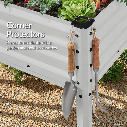 Best Choice Products 72x24x30in Non Toxic Galvanized Raised Garden Bed, Metal Elevated Planter Box, Vegetable Garden, 100% Non Toxic Materials - Moonlight Gray