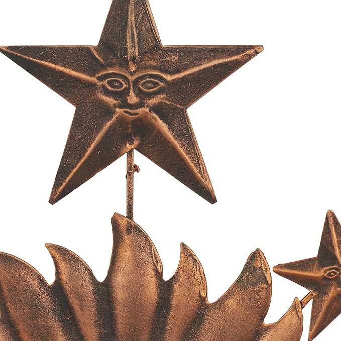Deco 79 Metal Sun and Moon Home Wall Decor Indoor Outdoor Wall Sculpture with Stars, Wall Art 21" x 1" x 21", Bronze