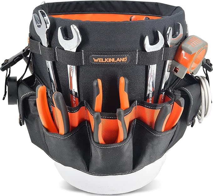 WELKINLAND 5 gallon bucket tool organizer, 5 gallon bucket holder, bucket liner, Bucket tool organizer, Tool bucket, Bucket tool bag, Bucket organizer, Bucket bag organizer, Bucket organizer