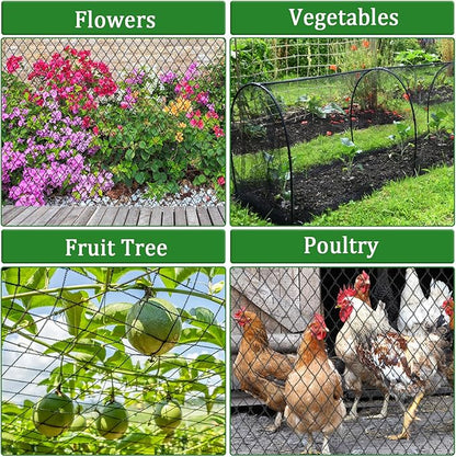 8 X 100 Ft Garden Netting, 5/8in Mesh Heavy Duty Bird Netting for Vegetable, Fruit Trees, Blueberry Bush Protection, Reusable Poultry Netting Against Birds, Deer, Rabbit and Cat, Chicken Coop Net