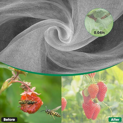 Unves 2 Pack 4 x 10 FT Garden Netting, Mosquito Bird Netting for Garden Protection Vegetable Fruits, Raised Bed Plant Covers Protect Plants from Birds Bugs