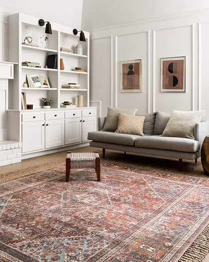 Loloi Loren Collection LQ-13 Brick/Midnight 2'-6" x 7'-6" Runner Rug
