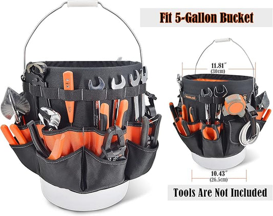 WELKINLAND 5 gallon bucket tool organizer, 5 gallon bucket holder, bucket liner, Bucket tool organizer, Tool bucket, Bucket tool bag, Bucket organizer, Bucket bag organizer, Bucket organizer