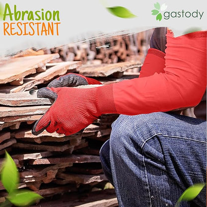 Long Sleeve Gardening Gloves Women and Men - Long Cuff Garden Gloves, Multipurpose Heavy Duty Outdoor and Indoor