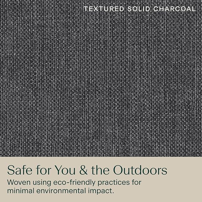 Honeycomb Outdoor Heritage Deep Seat, 24 x 23, Textured Solid Charcoal Grey Chair Cushion for Patio Furniture