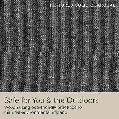 Honeycomb Outdoor Heritage Deep Seat, 24 x 23, Textured Solid Charcoal Grey Chair Cushion for Patio Furniture