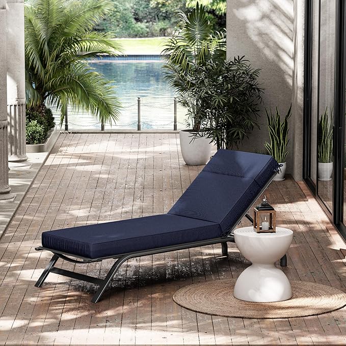 Chaise Lounge Cushions Outdoor, 72" L X 21" W X 4" D Lounge Chair Cushions for Outdoor Furniture, High-Density Foam Outdoor Chaise Cushion-Waterproof Fade-Resistant ThickPatio lounge chair cushion