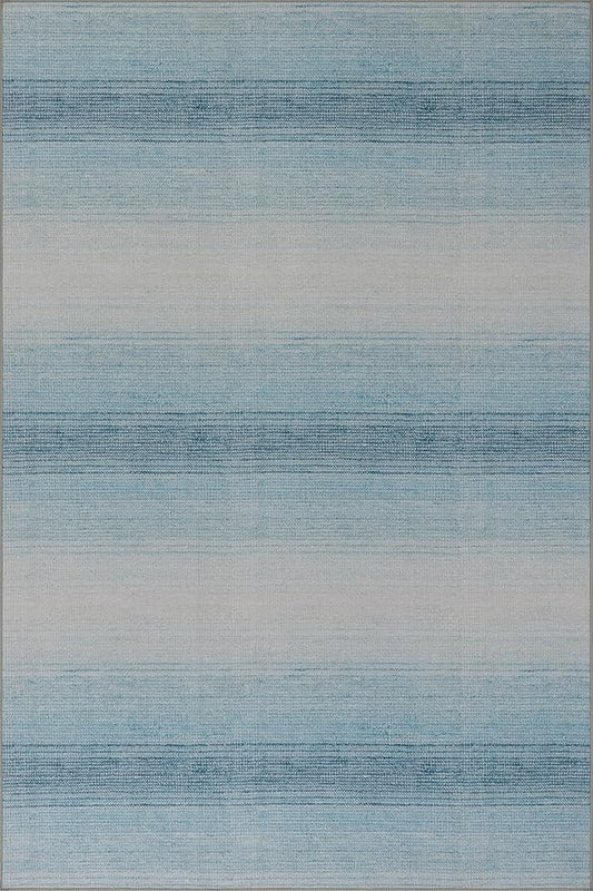 Dash & Albert Pandora Blue Machine Washable Rug, Runner-2.5 X 8 Feet, Blue Abstract Pattern