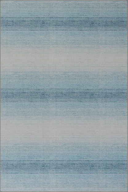 Dash & Albert Pandora Blue Machine Washable Rug, 6 X 9 Feet, Blue Abstract Pattern