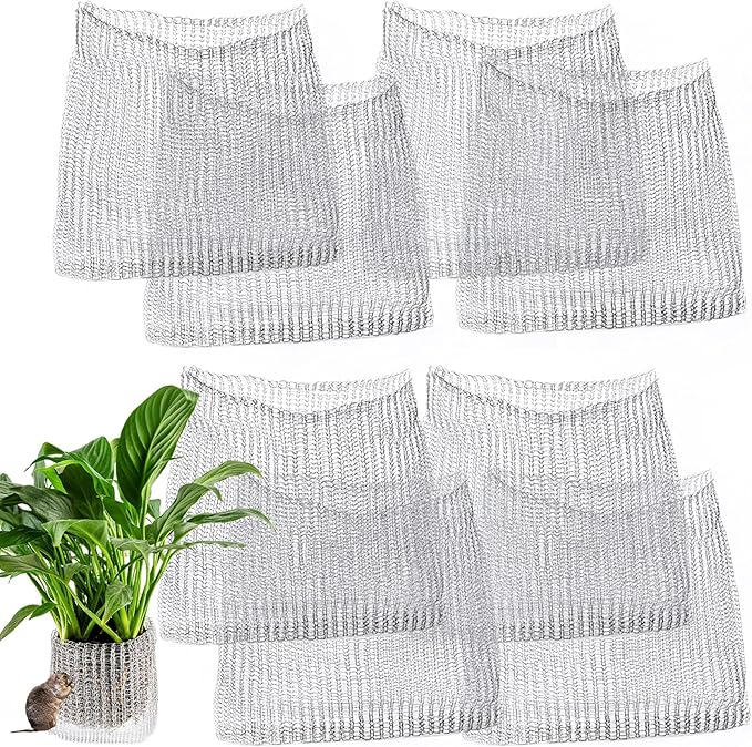 Root Guard Gopher Proof Wire Basket Mole and Vole Mesh Wire Baskets Underground Stainless Steel Wire for Plants Root Protection (Silver, 5 Gallon/ 8 Packs)
