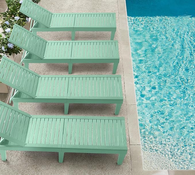 Nestl Sun Tanning Chair - Sage Green Chaise Lounge Chair Outdoor, Lightweight Pool Lounge Chairs Set of 12, Adjustable 5-Position Reclining Lawn Chair, Waterproof Beach Outdoor Lounge Chairs