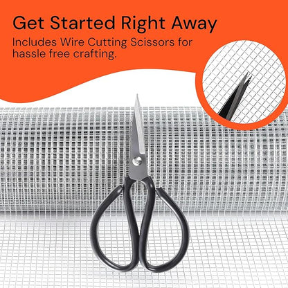 MaPorch Chicken Wire Mesh Hardware Cloth - 16" x 15 ft, 18-Gauge, 1/4-In Hex Galvanized Steel for Chicken Wire Fencing, Poultry Netting & Rabbit Fence - Includes Cutting Scissors